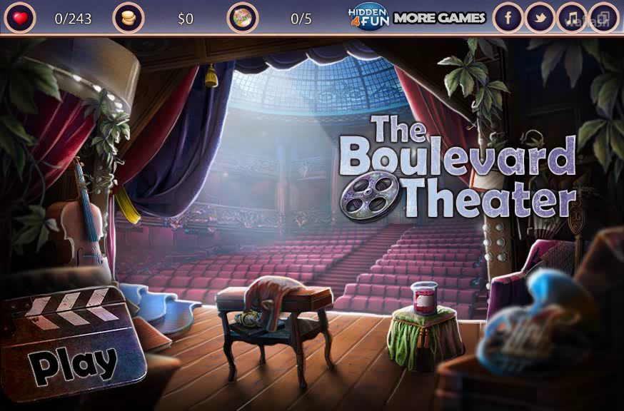 Hidden4fun 숨은그림찾기 - The Boulevard Theater 게임 화면 1