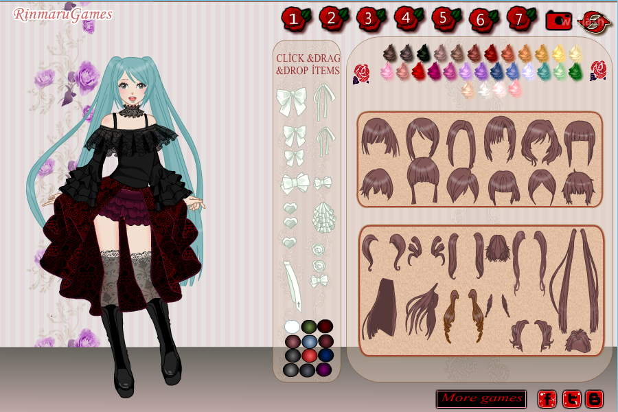아니메 고딕 걸 드레스업 (Anime Gothic Girl Dress Up) 게임 화면 1