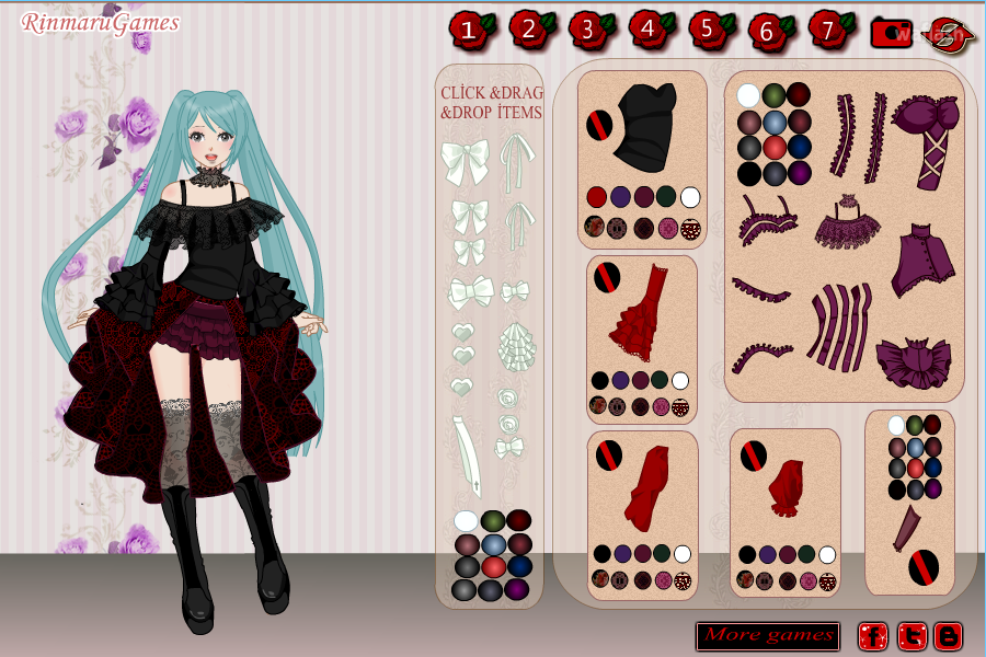 아니메 고딕 걸 드레스업 (Anime Gothic Girl Dress Up) 게임 화면 2