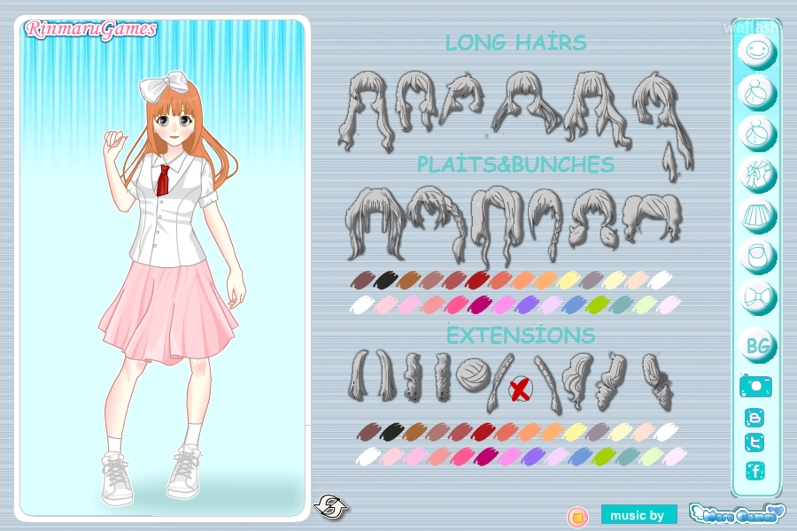 아니메 스쿨걸 드레스업 (Anime School Girl Dress Up) 게임 화면 1