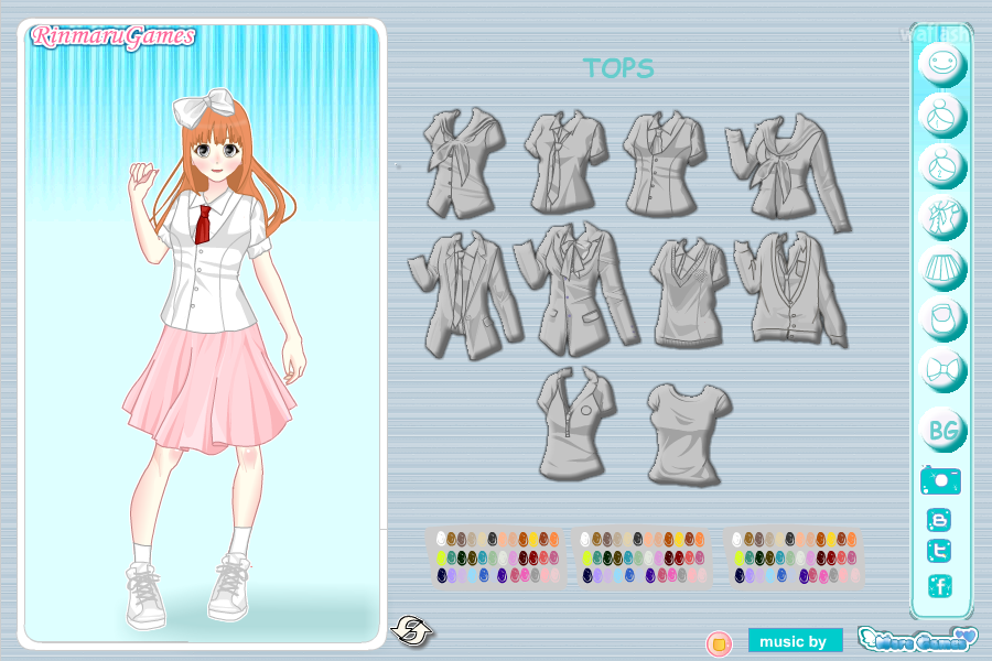 아니메 스쿨걸 드레스업 (Anime School Girl Dress Up) 게임 화면 2