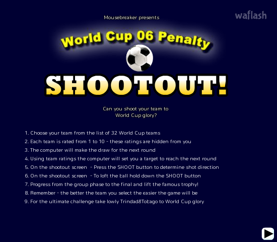월드컵 2006 패널티 (World Cup 06 Penalty Shootout) 게임 화면 1