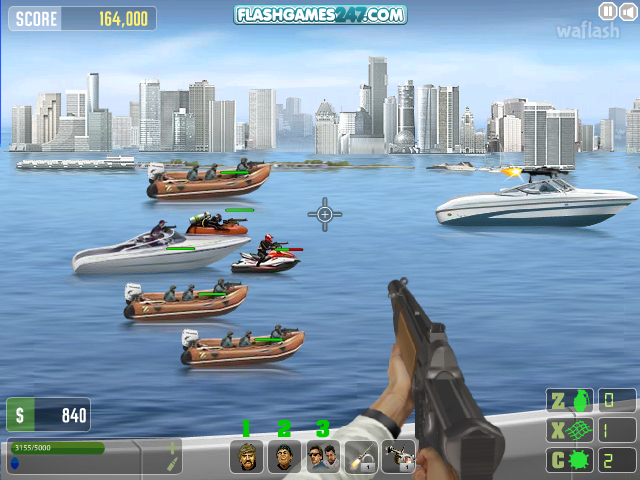 스피드보드 슈팅 (Speedboat Shooting) 게임 화면 2