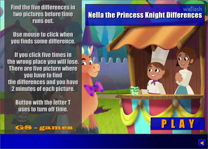 Nella the Princess Knight Differences 게임 화면 1