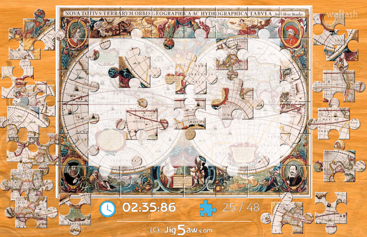 직소퍼즐 - Antique Map 게임 화면 2