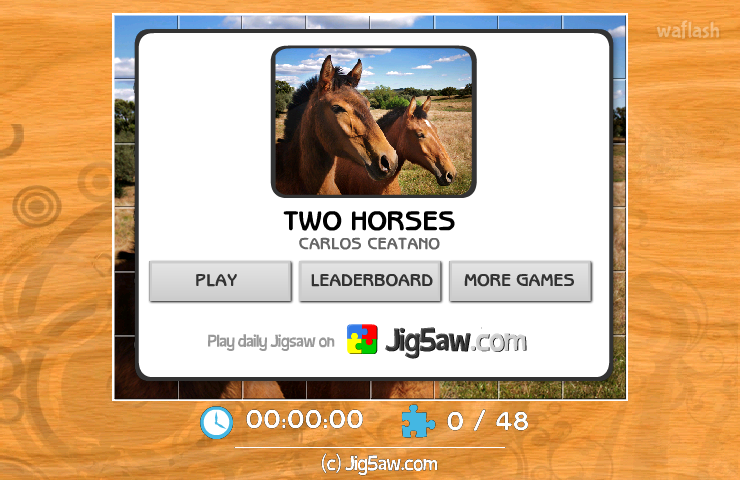 직소퍼즐 - Two Horses 게임 화면 1
