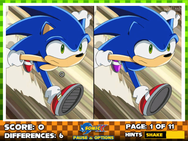 틀린그림찾기 Sonic X Speed Spotter 게임 화면 2