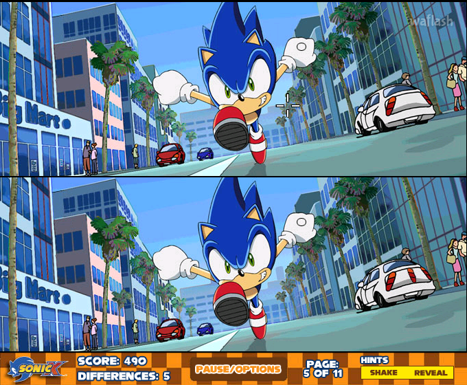 틀린그림찾기 Sonic X Speed Spotter 2 게임 화면 2