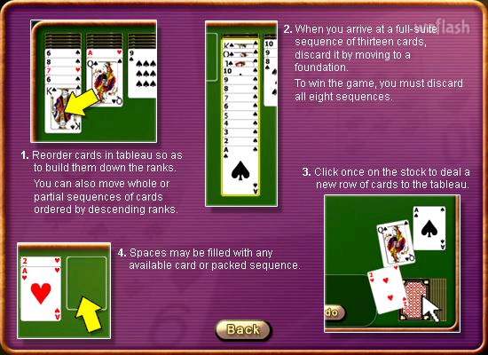 스파이더 카드 게임 (Golden Spider Solitaire) 게임 화면 1