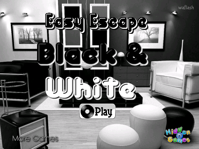 이지 이스케이프 블랙 앤 화이트 (HiddenOGames Easy Escape Black &amp; White) 게임 화면 1