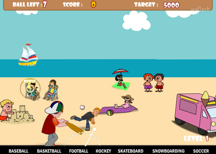 베이스볼 스매싱 비치 (Baseball Smashing Beach) 게임 화면 2