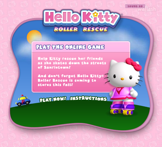 헬로 키티 롤러 레스큐 (Hello Kitty Roller Rescue) 게임 화면 1