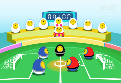 아이러브에그 2화 에그 축구 게임 화면 1