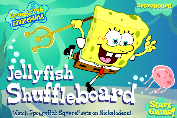 스폰지밥 젤리피쉬 셔플보드 (Spongebob Jellyfish Shuffleboard) 게임 화면 1