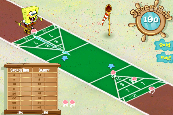스폰지밥 젤리피쉬 셔플보드 (Spongebob Jellyfish Shuffleboard) 게임 화면 2
