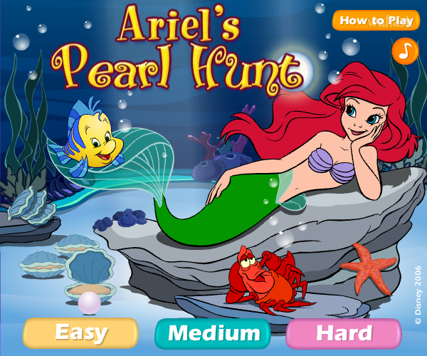애리얼 펄 헌트 (Ariel's Pearl Hunt) 게임 화면 1