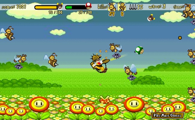 마리오 비 디펜스 (Mario Bee Defense) 게임 화면 2