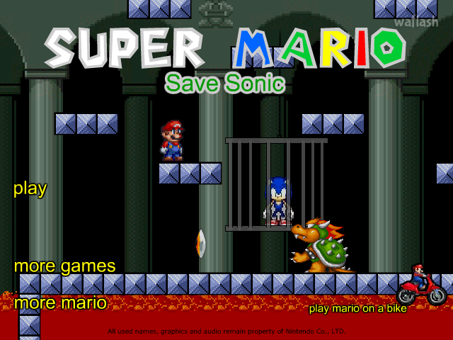 슈퍼 마리오 세이브 소닉 (Super Mario Save Sonic) 게임 화면 1