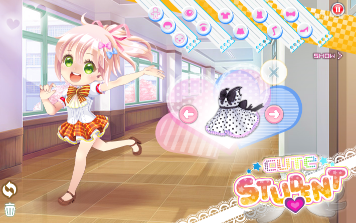 큐트 스튜던트 드레스업 (Cute Student Dress Up) 게임 화면 2