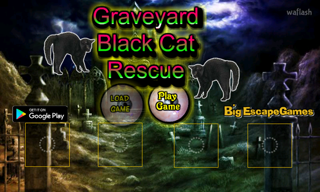 BIG 공동 묘지 검은 고양이 구출 (BIG Graveyard Black Cat Rescue) 게임 화면 1