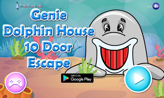 GFG 돌고래 집 10개의 문 탈출 (Genie Dolphin House 10 Door Escape) 게임 화면 1