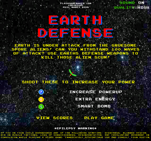 어스 디펜스 (Earth Defense) 게임 화면 1
