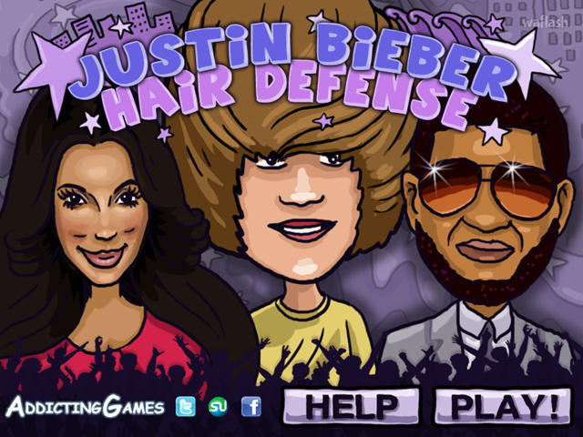 저스틴 비버 헤어 디펜스 (Justin Bieber Hair Defense) 게임 화면 1