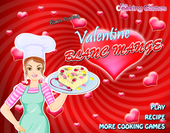 Barbie Cooking: 발렌타인 블랑망제 게임 화면 1