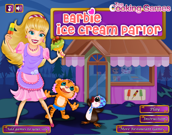 바비 아이스크림 팔러 (Barbie Ice Cream Parlor) 게임 화면 1