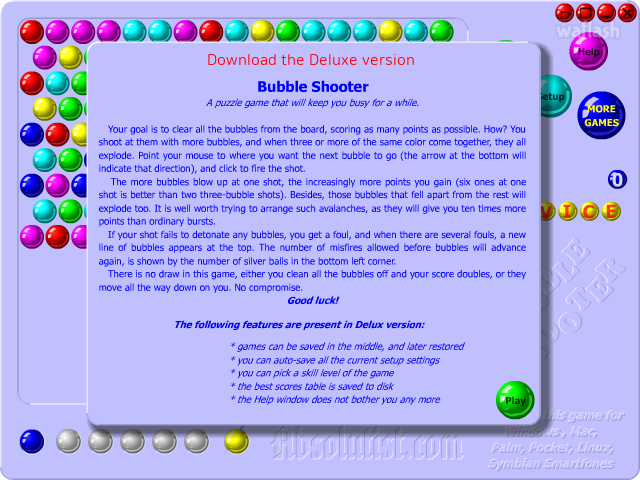 버블 슈터 (Bubble Shooter) 게임 화면 1