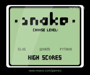 스네이크 (Snake) 게임 화면 1