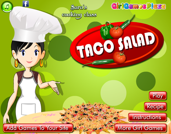 Sara's Cooking Class: Taco Salad 게임 화면 1