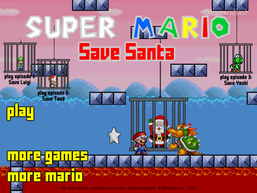 슈퍼 마리오 세이브 산타 (Super Mario Save Santa) 게임 화면 1