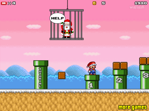 슈퍼 마리오 세이브 산타 (Super Mario Save Santa) 게임 화면 2