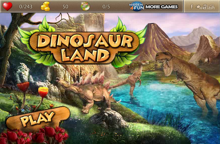 Hidden4Fun 숨은그림찾기 - Dinosaur Land 게임 화면 1