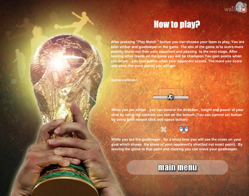 월드컵 2010 (World Cup 2010 Penalty Shootout) 게임 화면 1