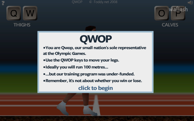 QWOP 게임 화면 1