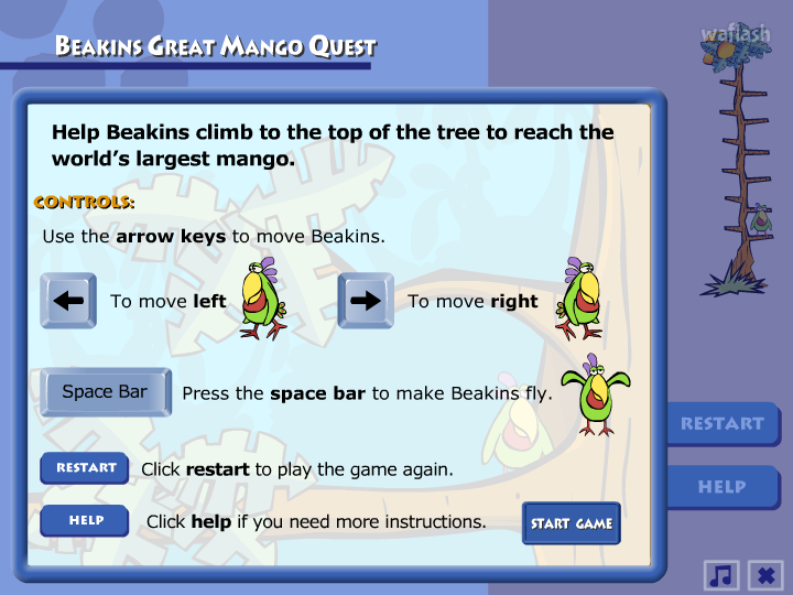 망고퀘스트 (Beakins Great Mango Quest) 게임 화면 1