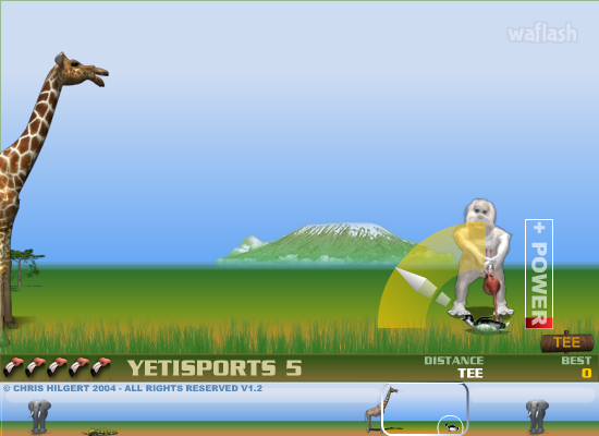 예티스포츠(Yetisports) 파트5 - FLAMINGO DRIVE 게임 화면 1