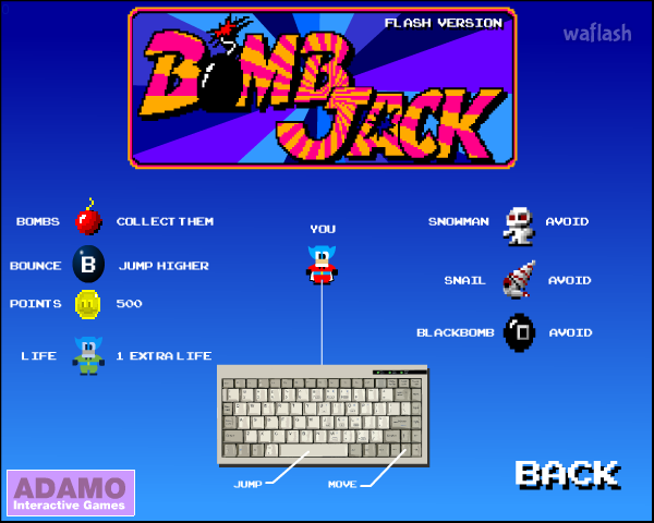 폭탄 잭2 (Bomb Jack) 게임 화면 1