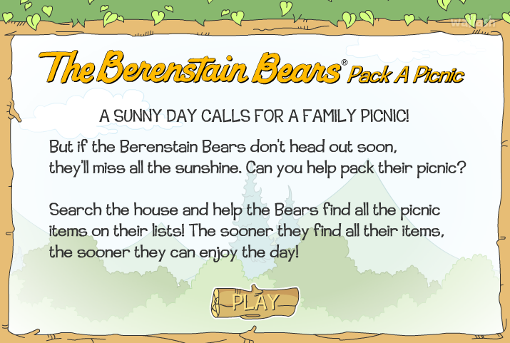 베렌스테인 베어스 - 소풍 준비하기 (The Berenstain Bears - Pack A Picnic) 게임 화면 1