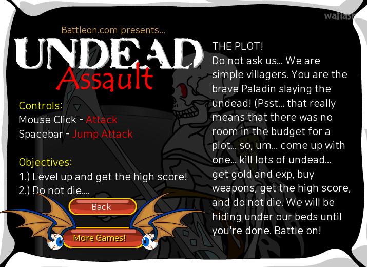 언데드 어썰트 (Undead Assault) 게임 화면 1