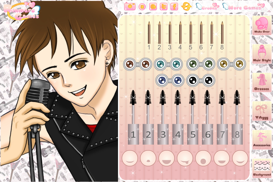 Punk Boy 옷입히기 (Shoujo Manga Avatar Creator: Punk Boy) 게임 화면 1
