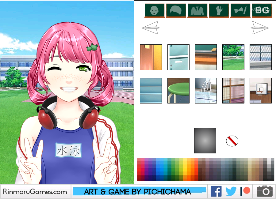 린마루게임즈 - 스쿨 아바타 크리에이터 여학생 버전 (School Avatar Creator) 게임 화면 1