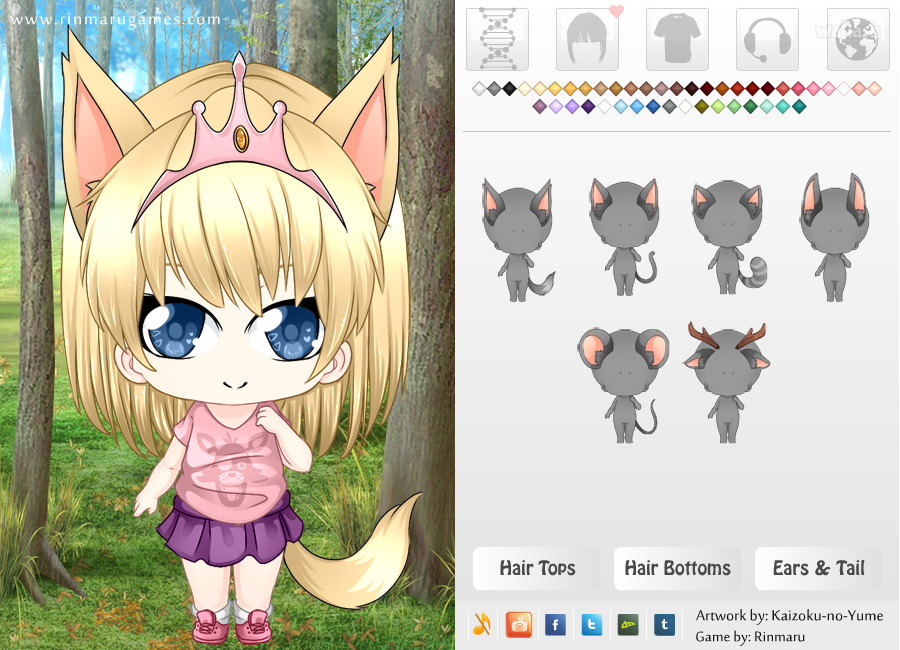 린마루게임즈 - Kemono-chibi dress up 게임 화면 1