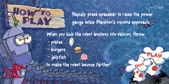 스폰지밥 네모바지 - 엔초비 어썰트 (SpongeBob Squarepants -  Anchovy Assault) 게임 화면 1