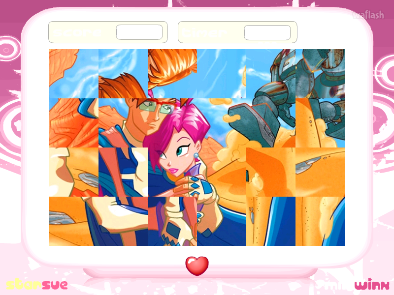 윙스 클럽 로테이트 퍼즐 (Winx Club Rotate Puzzle) 게임 화면 1
