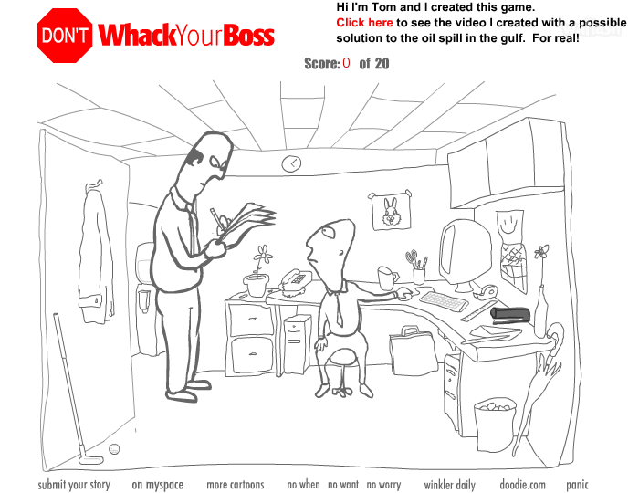사장님 때리기 (Whack Your Boss) - 잔인 주의 게임 화면 1