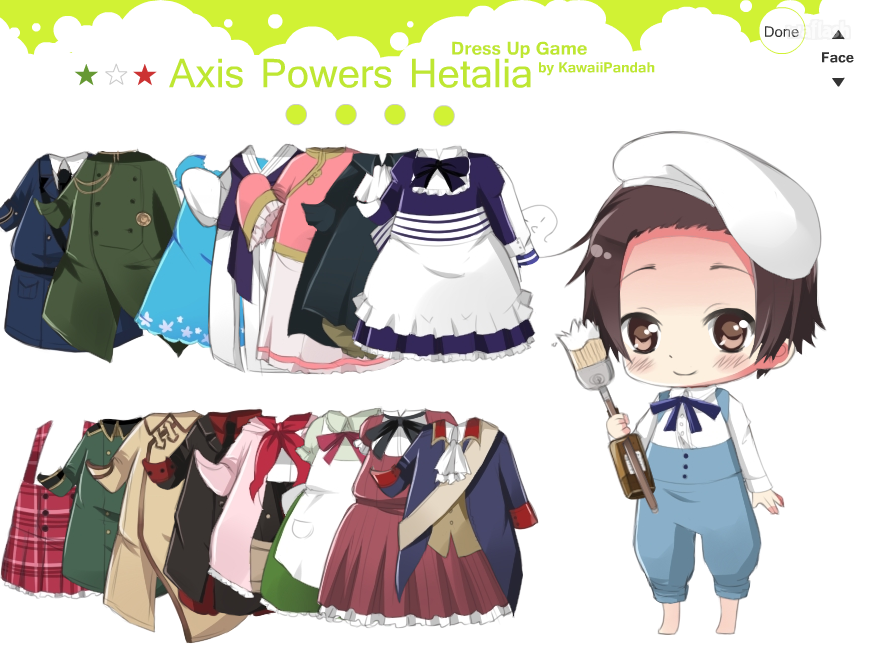 헤탈리아 드레스업 (Axis Powers Hetalia Dress up) 게임 화면 1