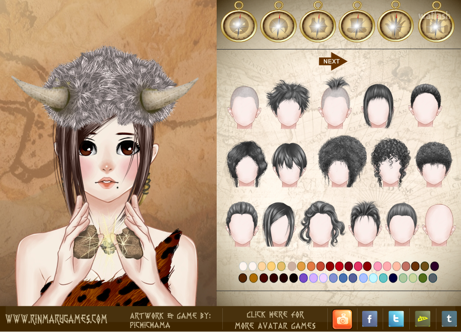 린마루게임즈 - 선사시대 아바타 꾸미기 (World History Avatar Creator: Prehistoric) 게임 화면 1